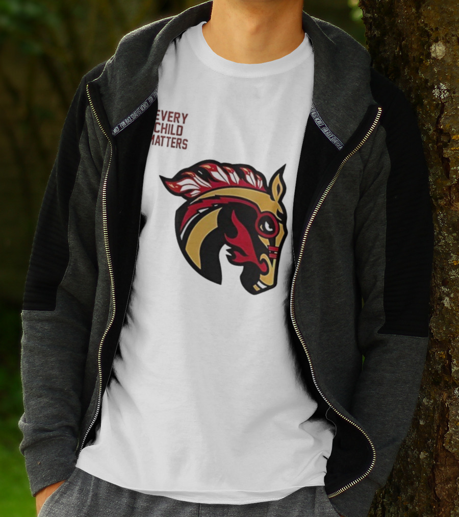 Calgary Wranglers Indigenous Heritage Every Child Matters Chinki Goodstoney T-Shirt