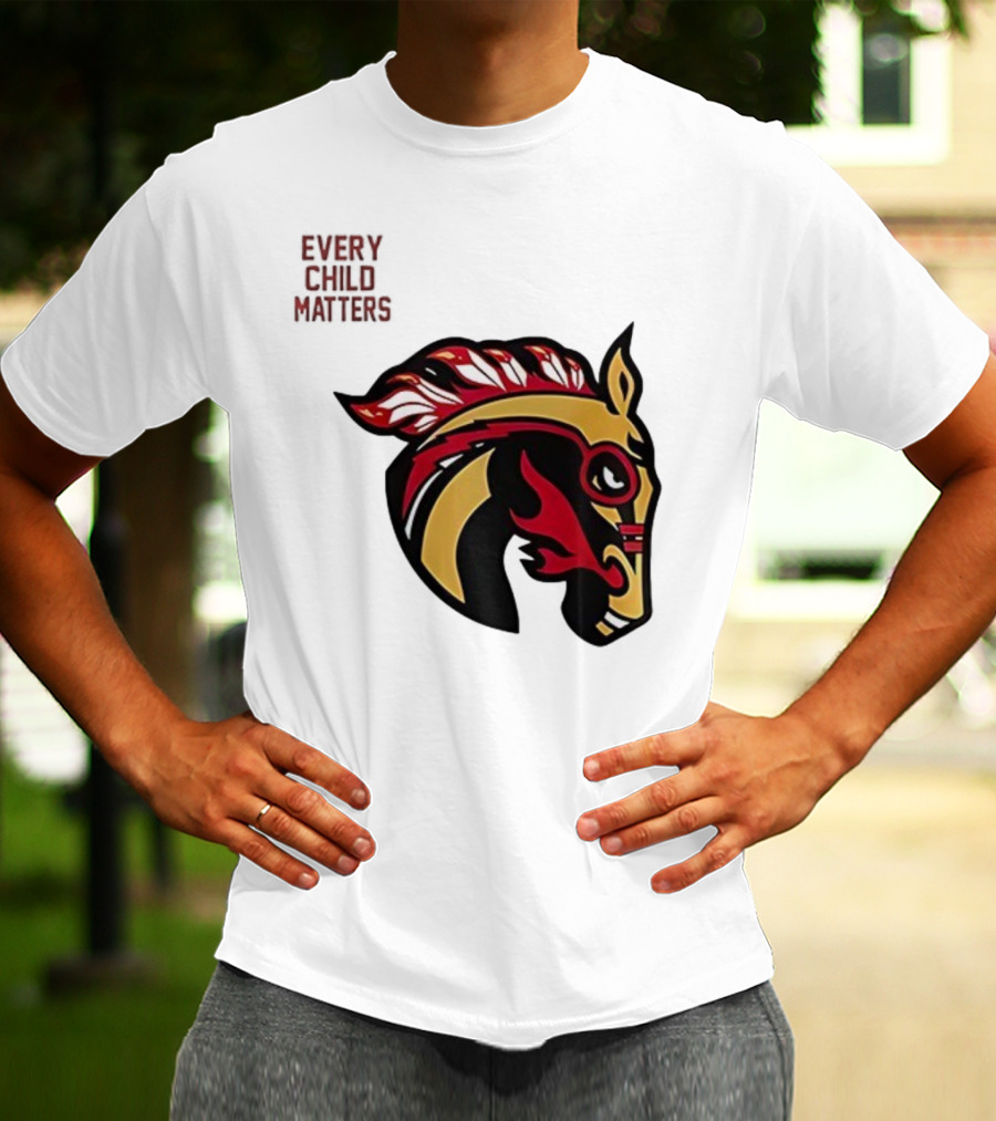 Calgary Wranglers Indigenous Heritage Every Child Matters Chinki Goodstoney T-Shirt