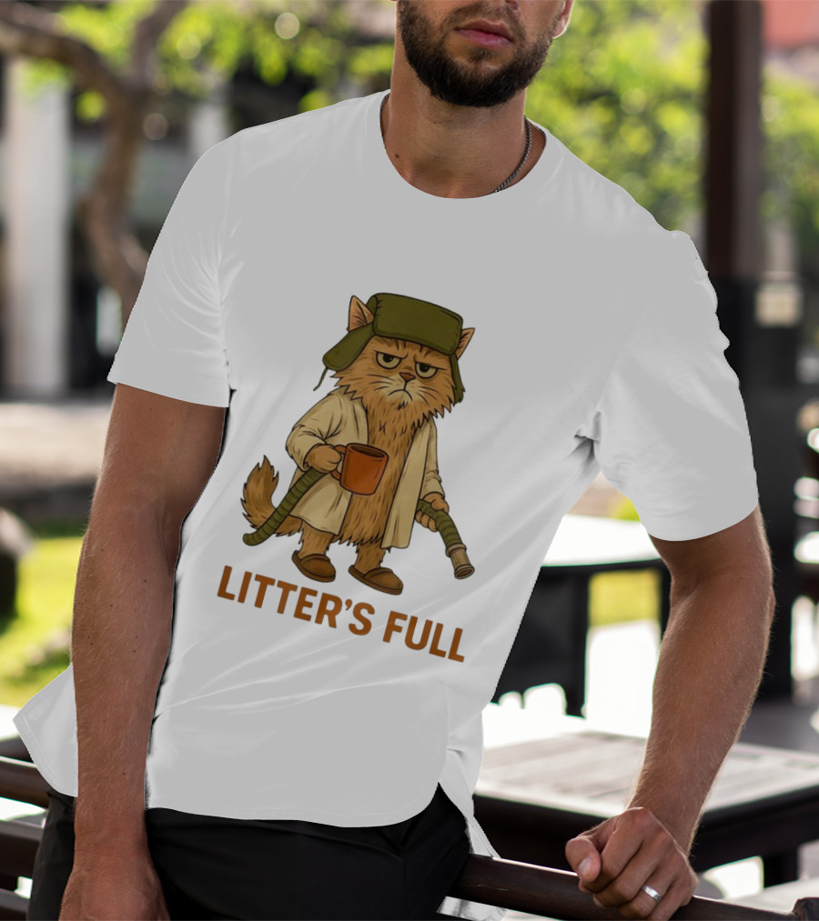 Litter’s Full Cat Coffee And Hose Hat T-Shirt