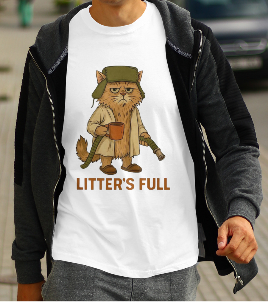 Litter’s Full Cat Coffee And Hose Hat T-Shirt