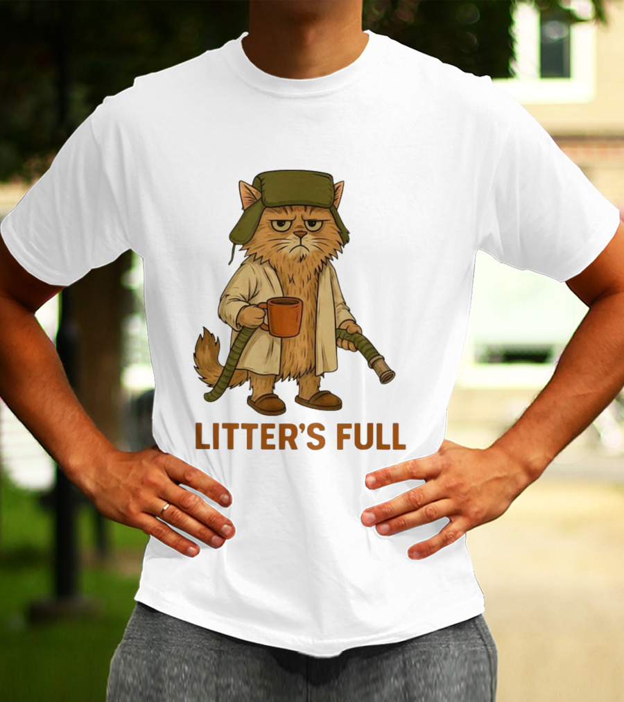 Litter’s Full Cat Coffee And Hose Hat T-Shirt