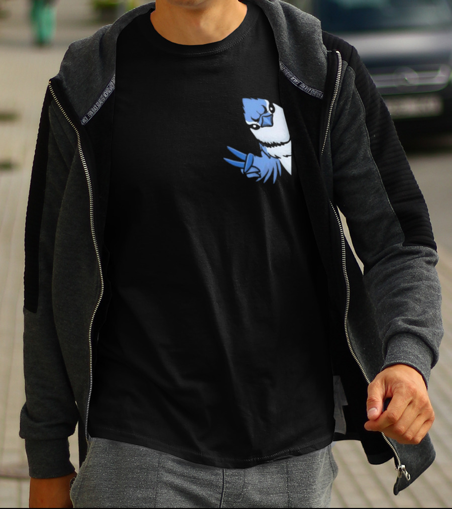 Blue Jay Cyanocitta Cristata Peace Gesture T-Shirt
