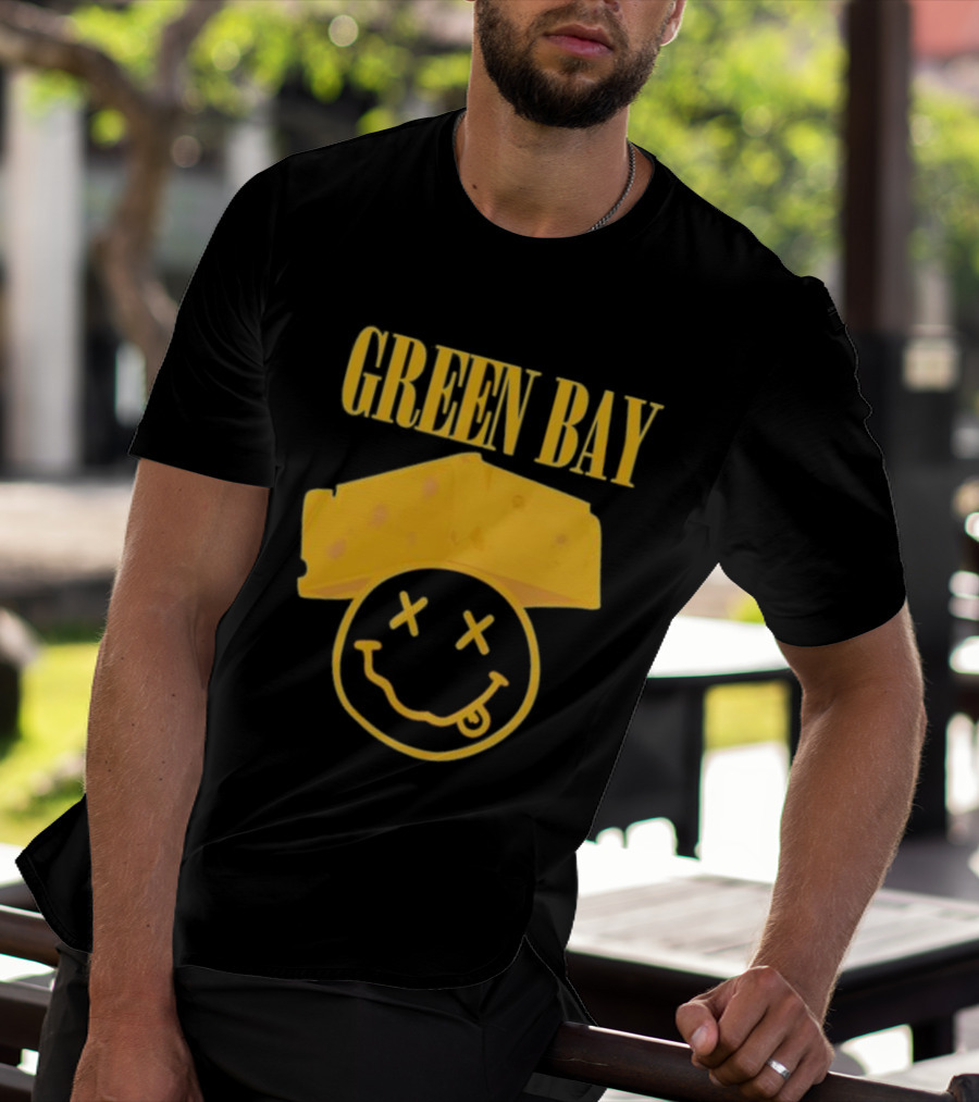 Green Bay Cheesehead Smiley Face T-Shirt