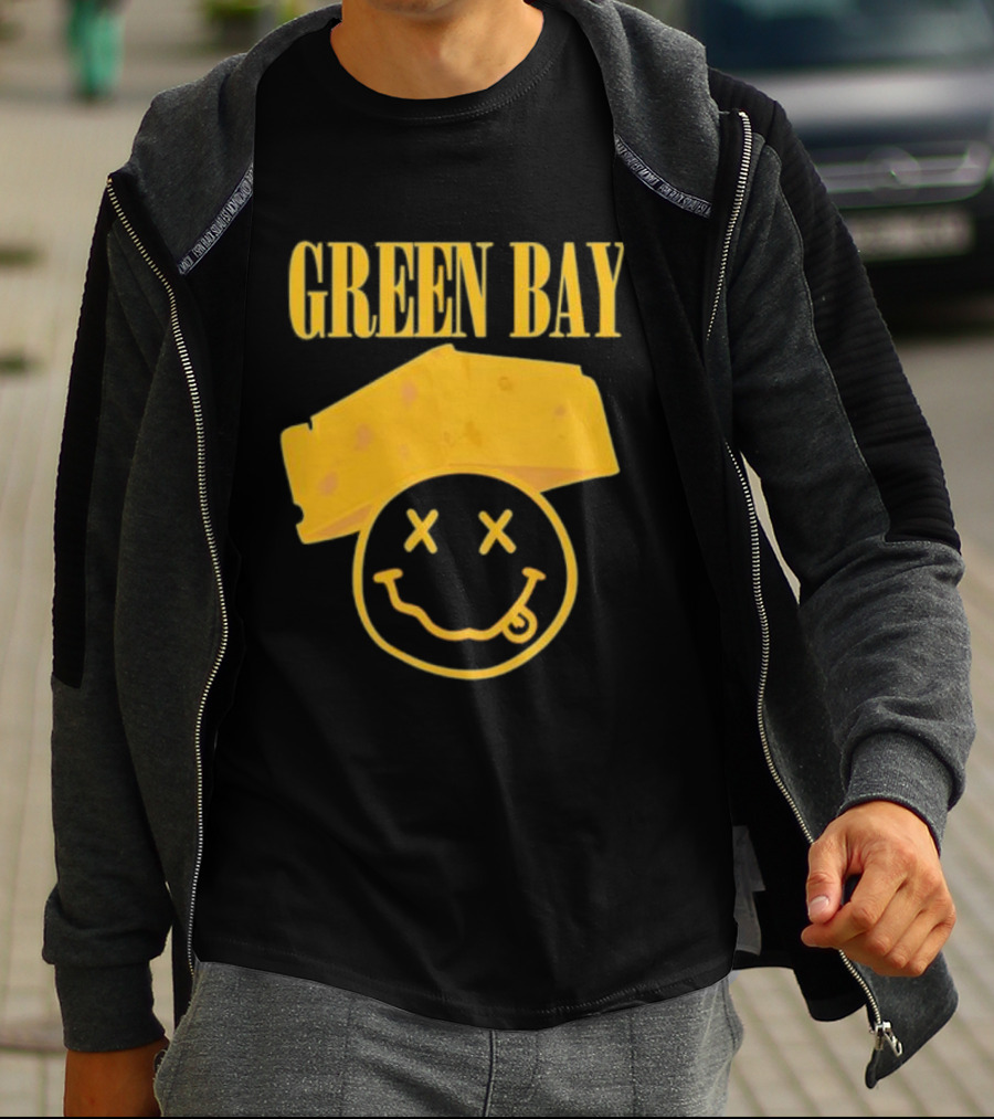 Green Bay Cheesehead Smiley Face T-Shirt