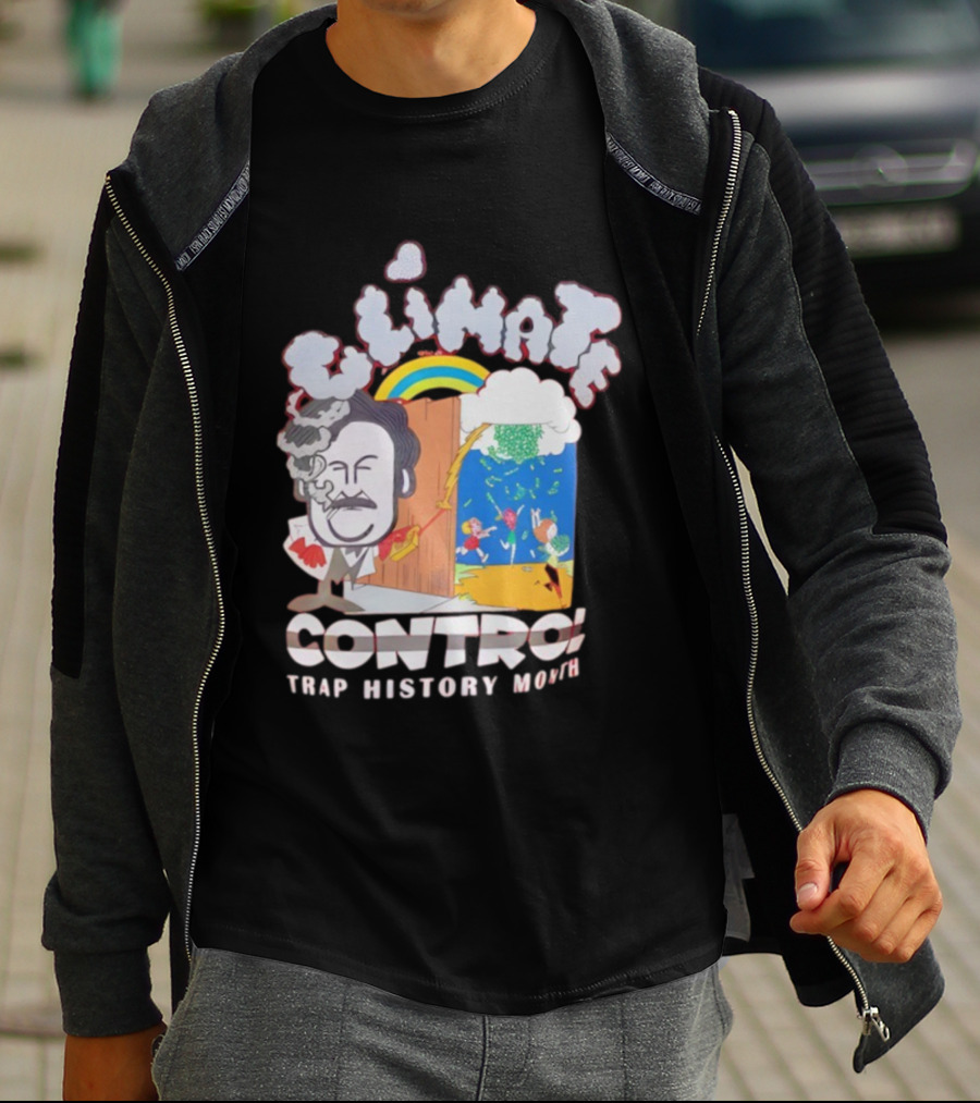 Jmacworldwide Climate Control Trap History Month Rainbow Cartoon Style T-Shirt