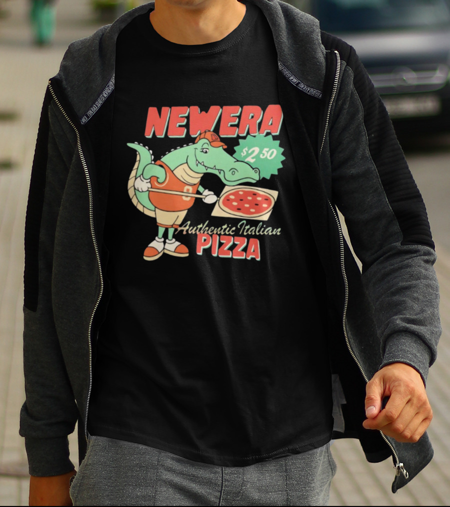 New Era Authentic Italian Pizza Crocodile Character $2.50 T-Shirt