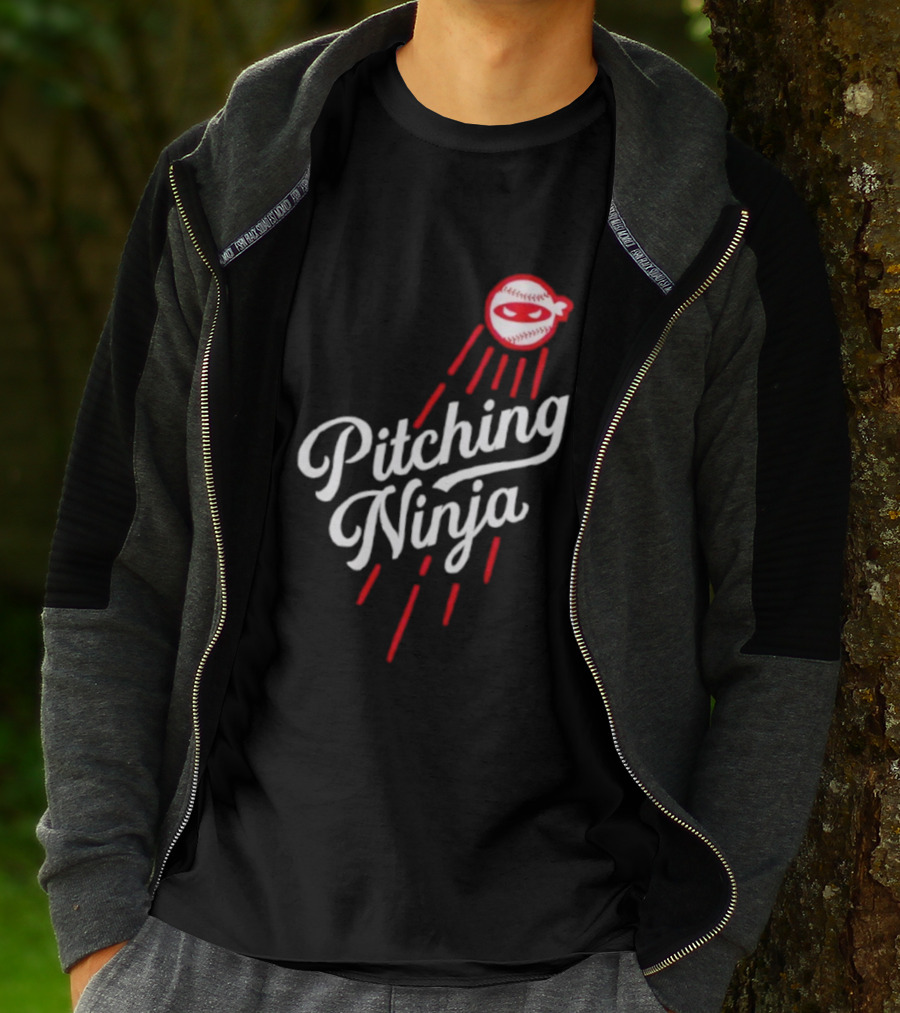 Pitching Ninja Baseball Ninja Los Angeles Dodgers MLB T-Shirt