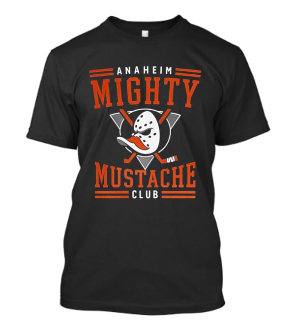 Anaheim Mighty Mustache Club Ducks Hockey Mask T-Shirt