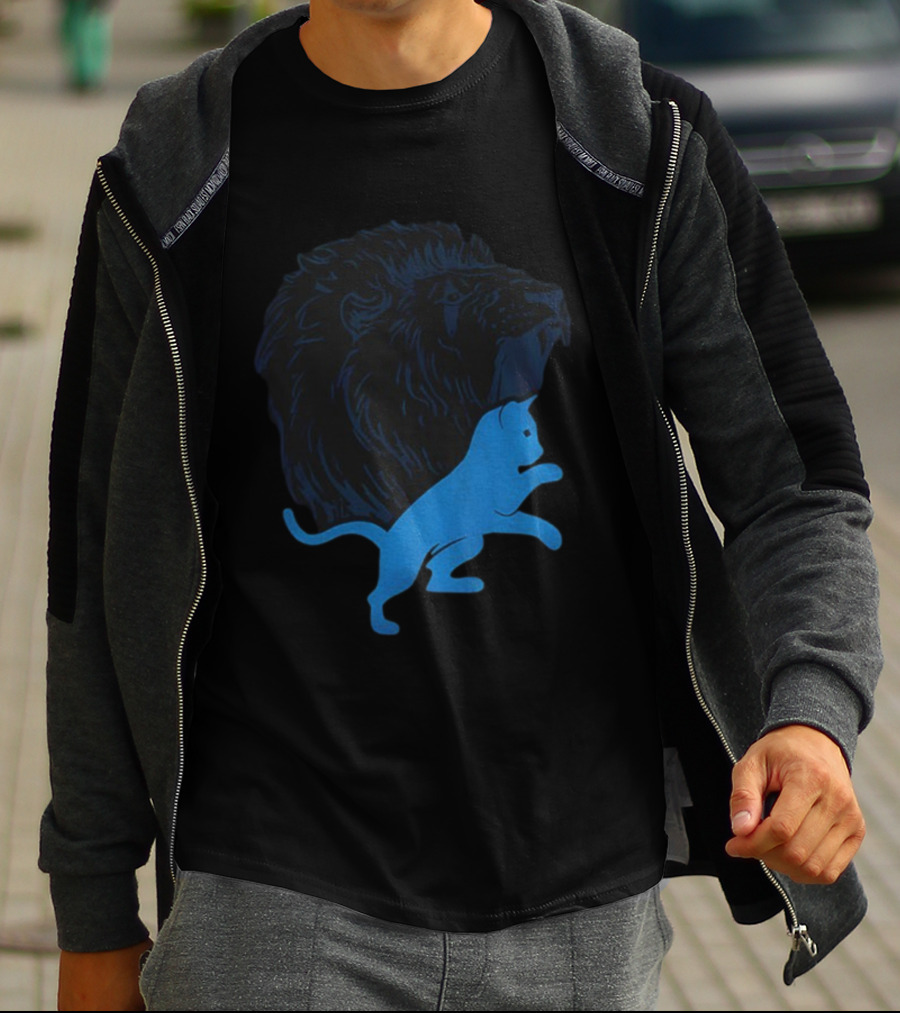 Detroit Lions National Cat Day NFL Football 2025 Iconic Lion And Cat T-Shirt