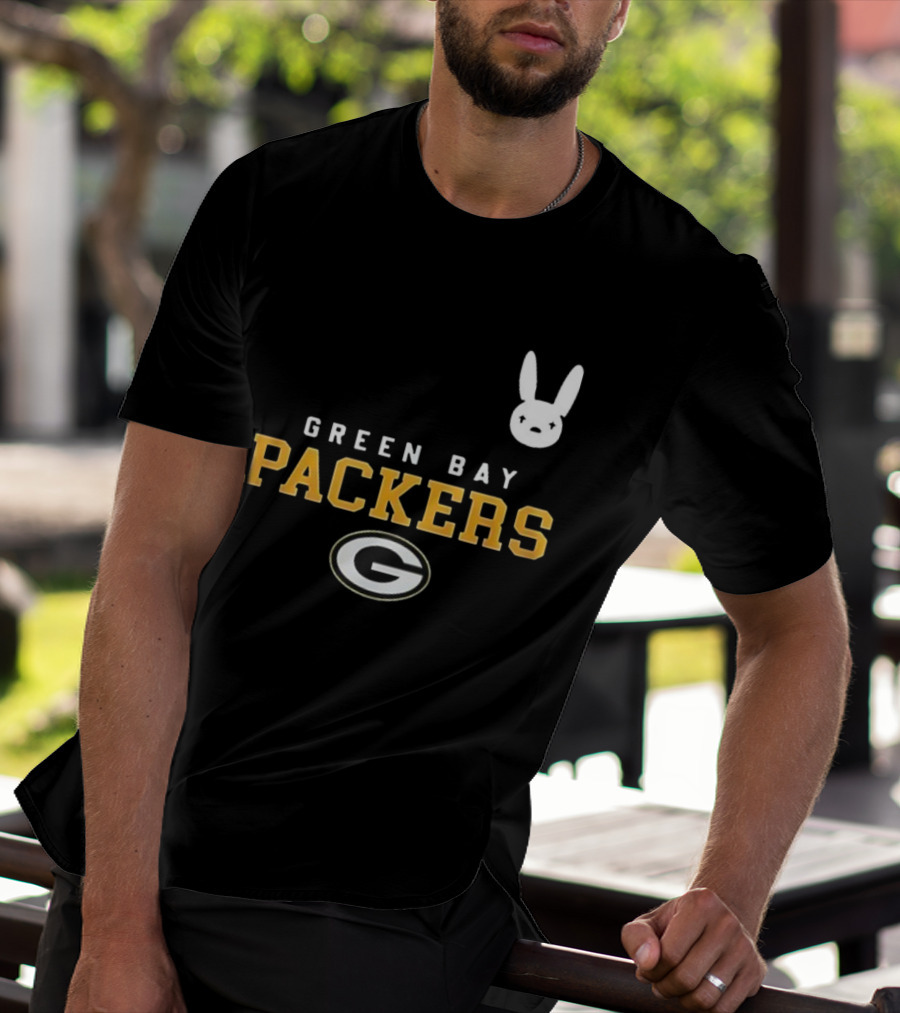 Bad Bunny X Green Bay Packers Collaboration With Iconic Bunny Motif T-Shirt