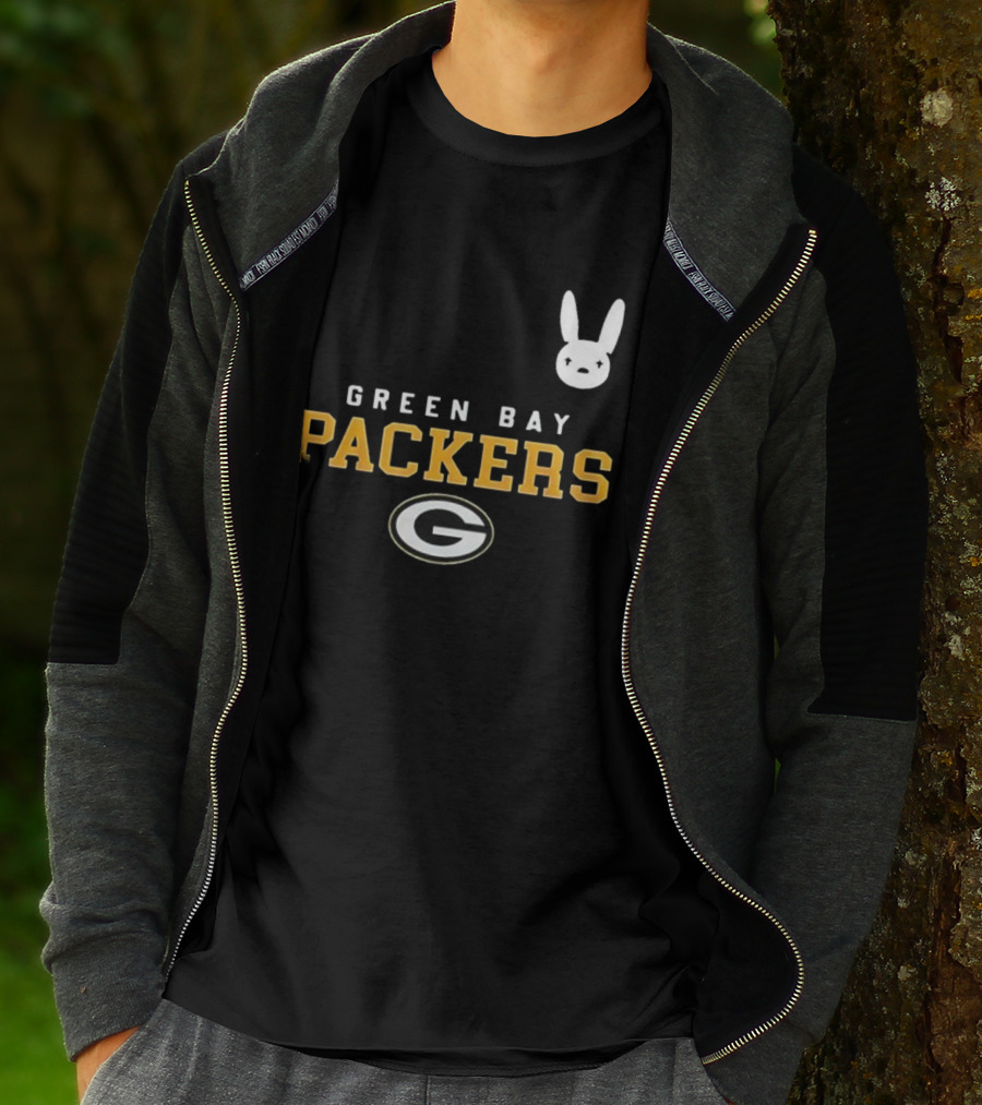 Bad Bunny X Green Bay Packers Collaboration With Iconic Bunny Motif T-Shirt