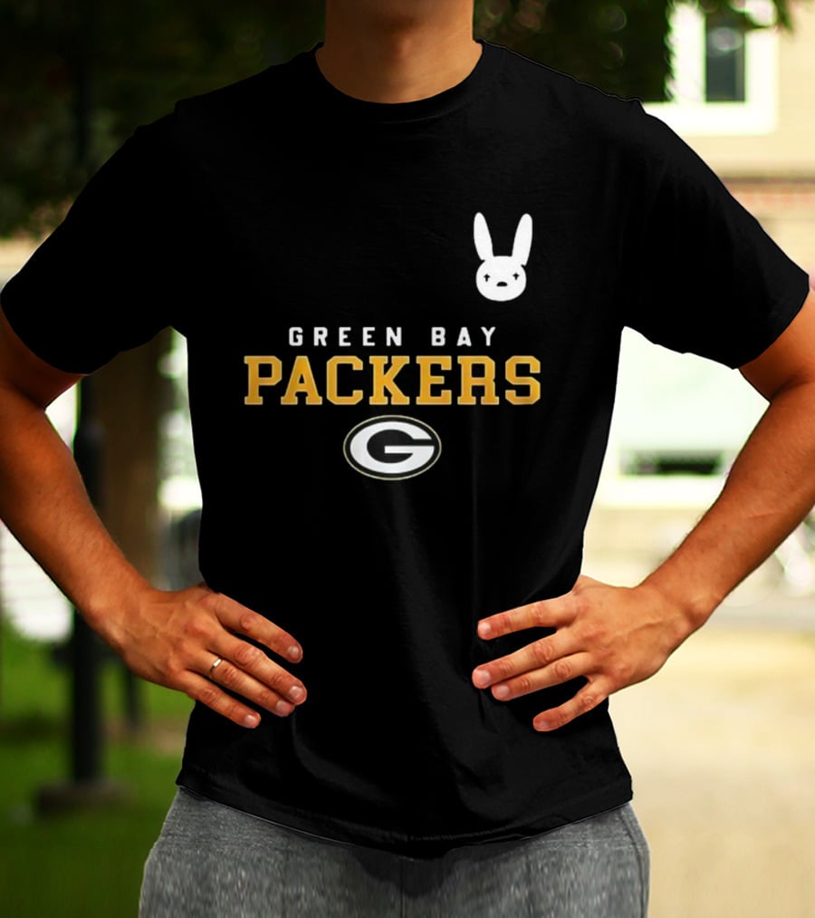 Bad Bunny X Green Bay Packers Collaboration With Iconic Bunny Motif T-Shirt