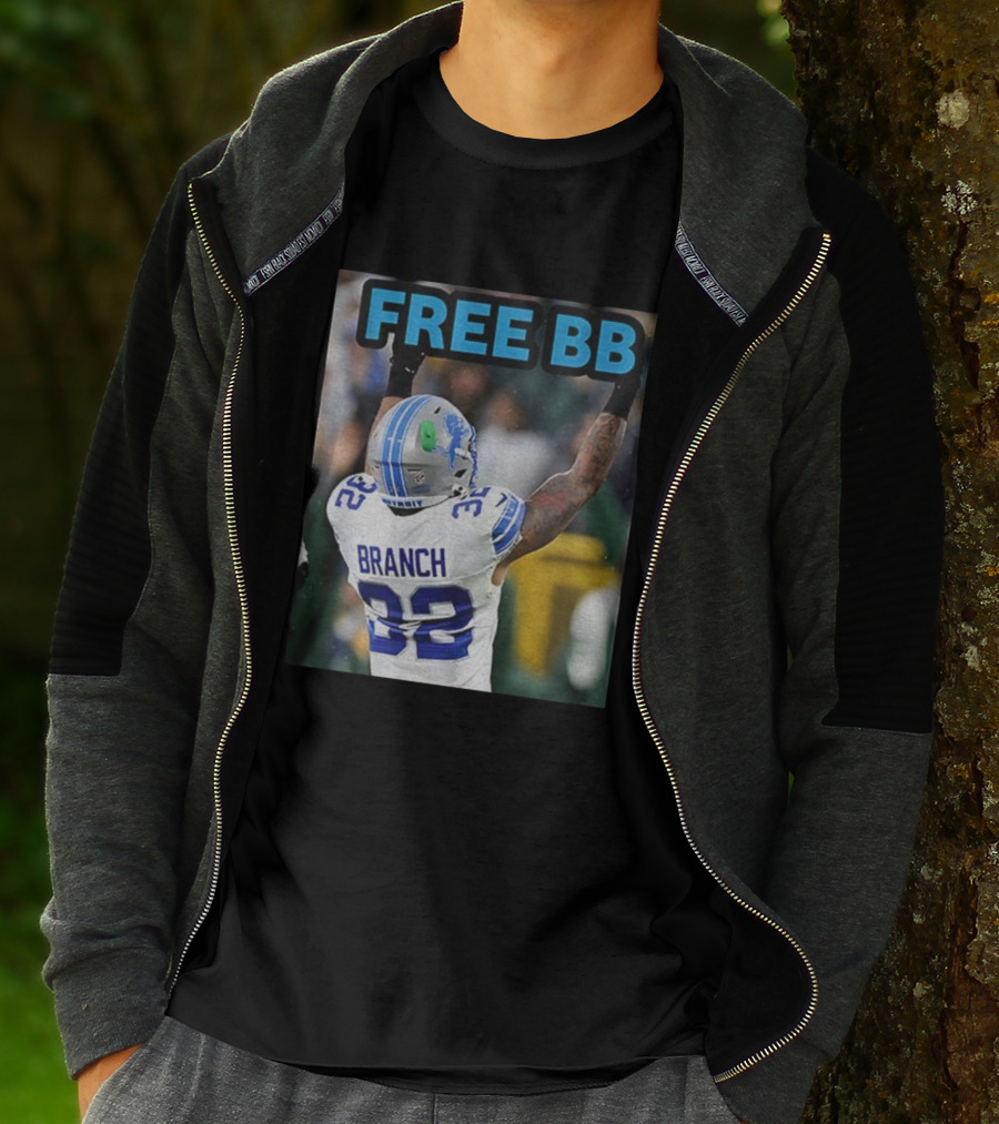 Free BB Brian Branch 32 Detroit Lions Football Fan Gear T-Shirt
