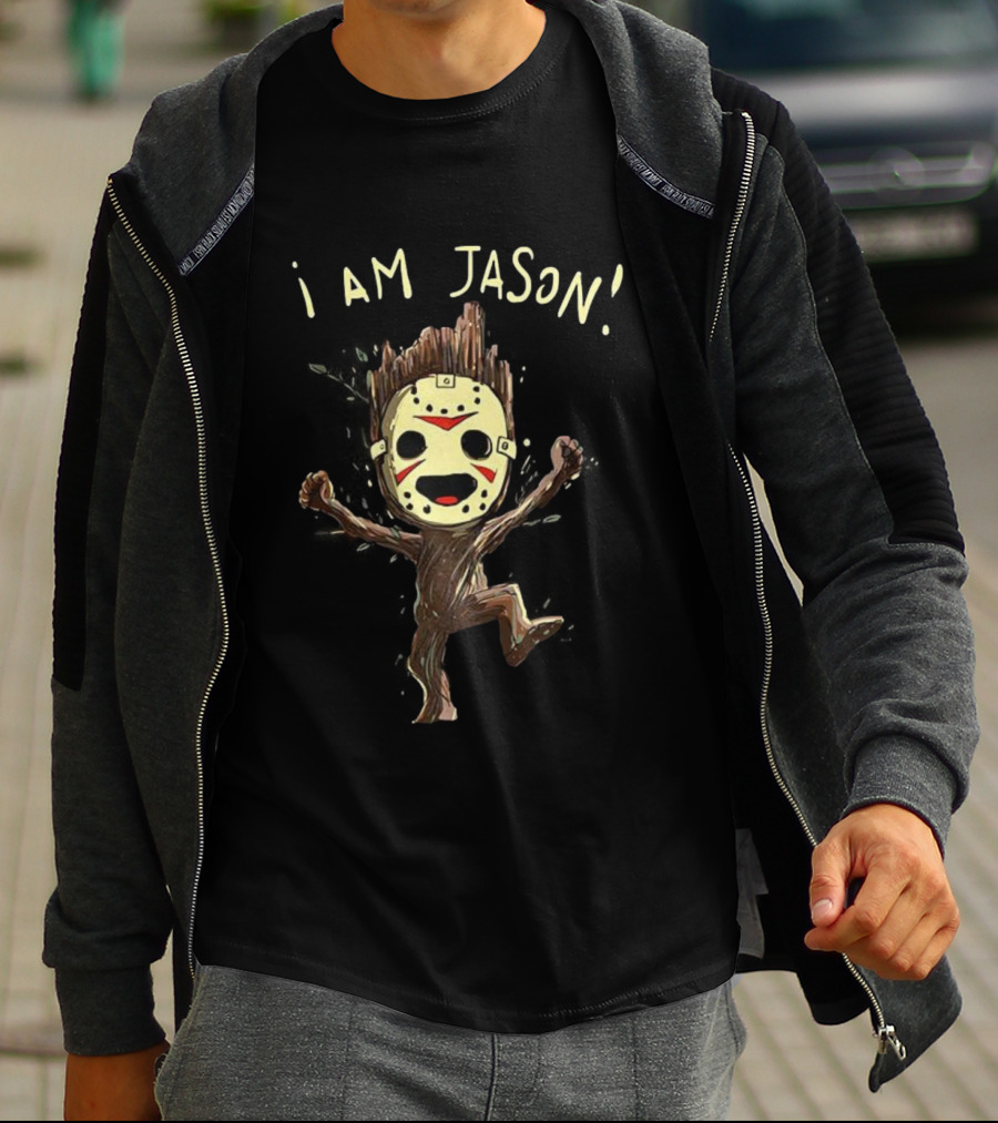 Groot I Am Jason Voorhees Funny Mask Parody T-Shirt