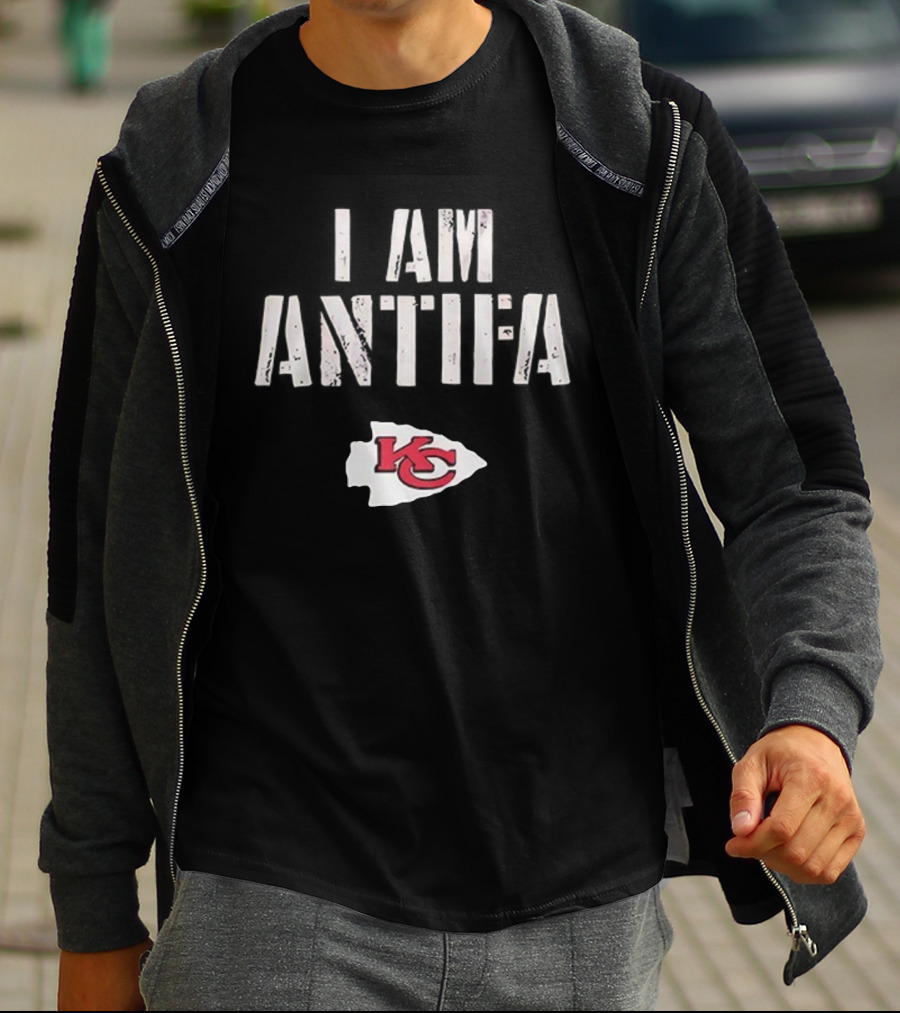 Kansas City Chiefs I Am Antifa Against Fascism KC Arrowhead T-Shirt