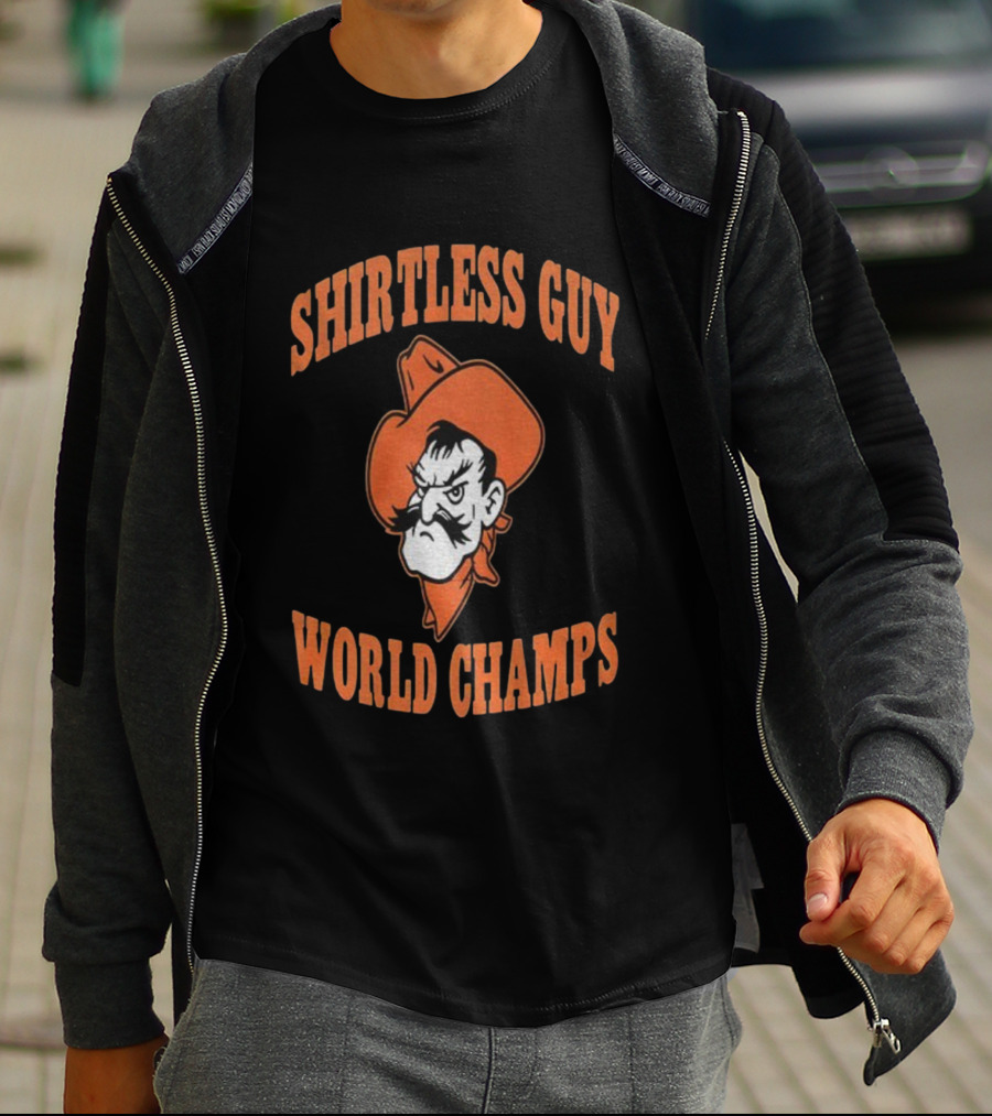 Oklahoma State Cowboys Pistol Pete Less Guy World Champs T-Shirt