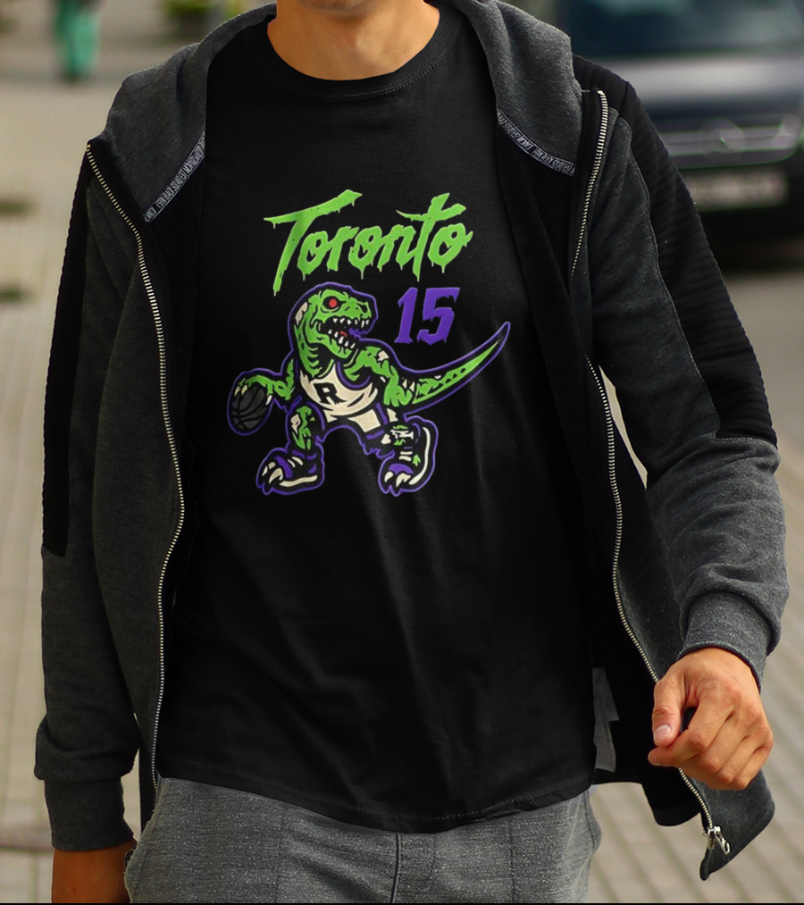 Toronto Raptors Zombie Raptor Dripping Text 15 T-Shirt
