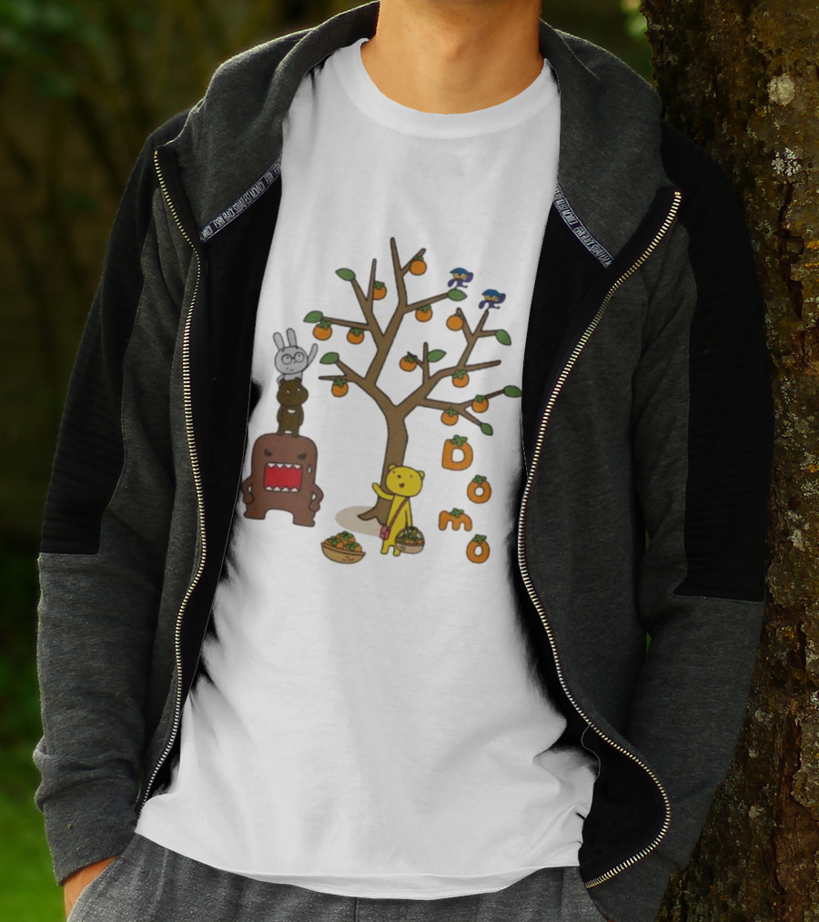Domo Fall Harvest With Cartoon Characters And Persimmons T-Shirt