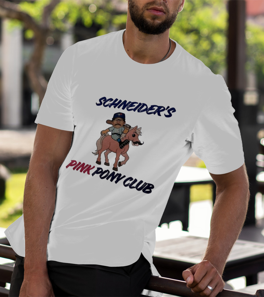Schneider's Pink Pony Club Toronto Blue Jays Character Riding Cartoon Pony T-Shirt