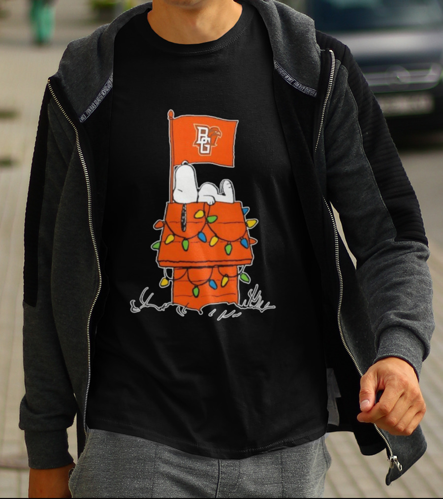 Bowling Green Falcons Snoopy Doghouse Christmas Lights T-Shirt