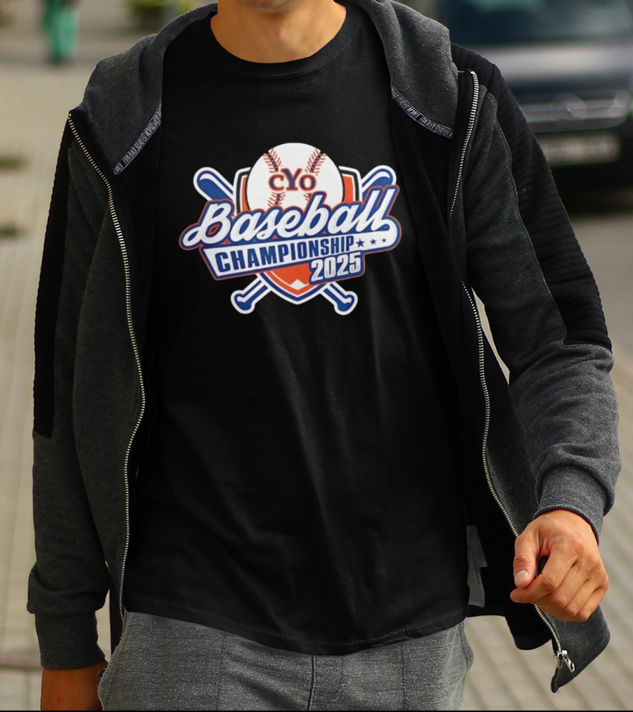 CYO Baseball Championship 2025 Bat And Ball Tournament Shield T-Shirt