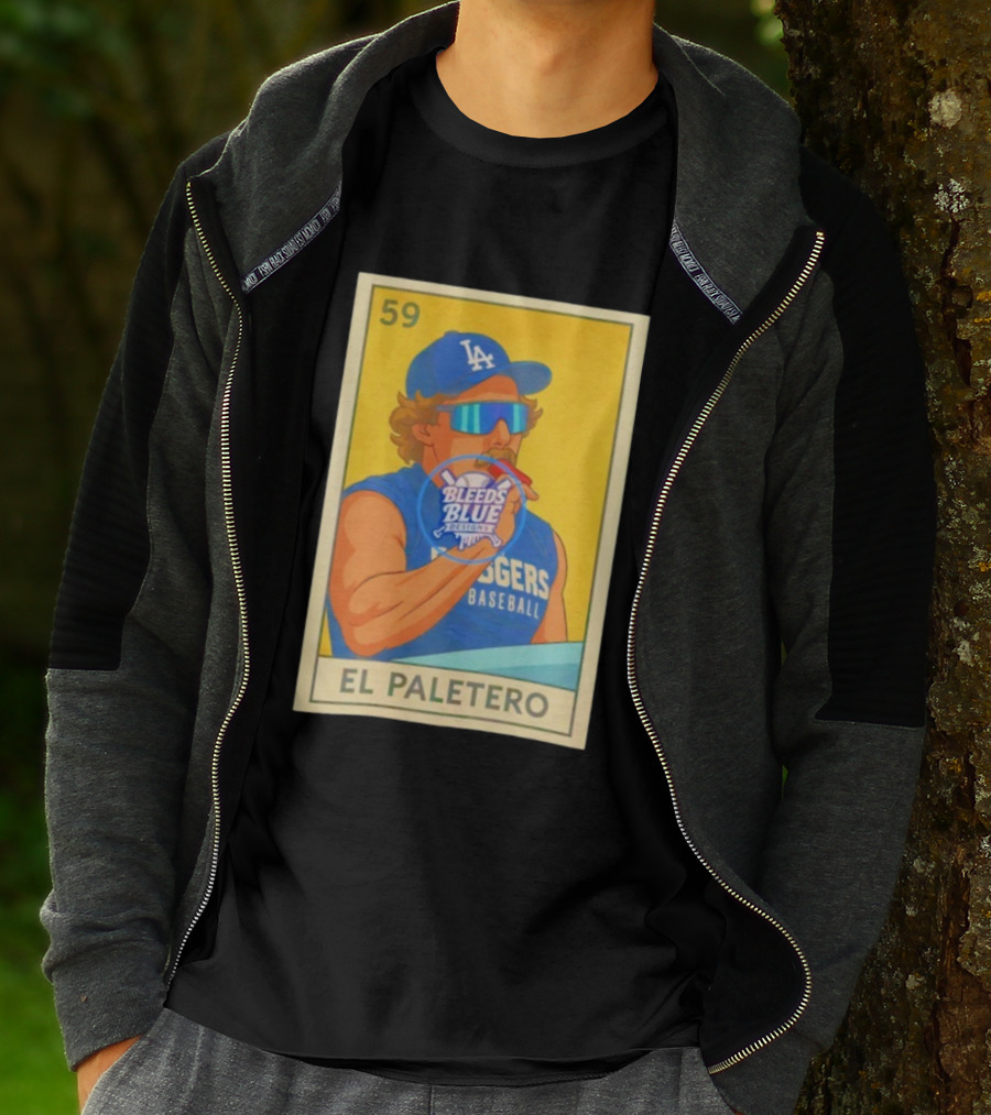 Dodgers Baseball El Paletero Bleeds Blue Loteria 59 T-Shirt
