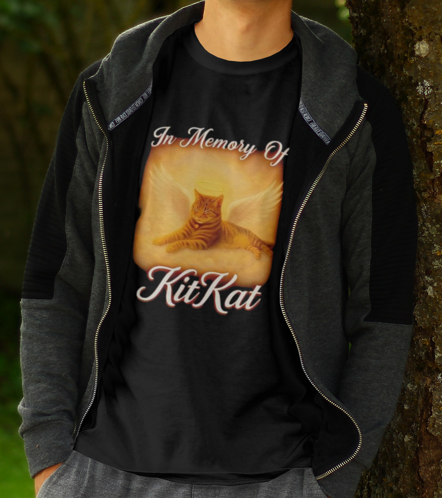 In Memory Of Kit Kat Angel Wings Halo Pet Cat Memorial T-Shirt