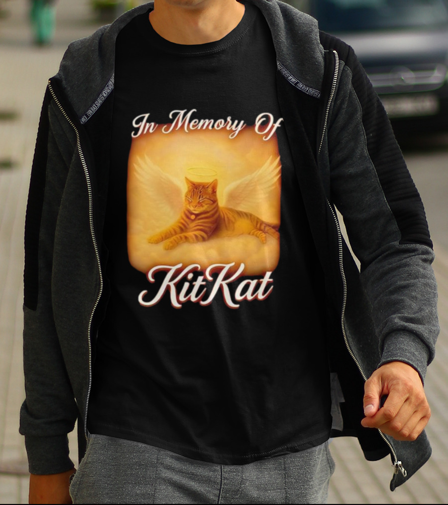In Memory Of Kit Kat Angel Wings Halo Pet Cat Memorial T-Shirt