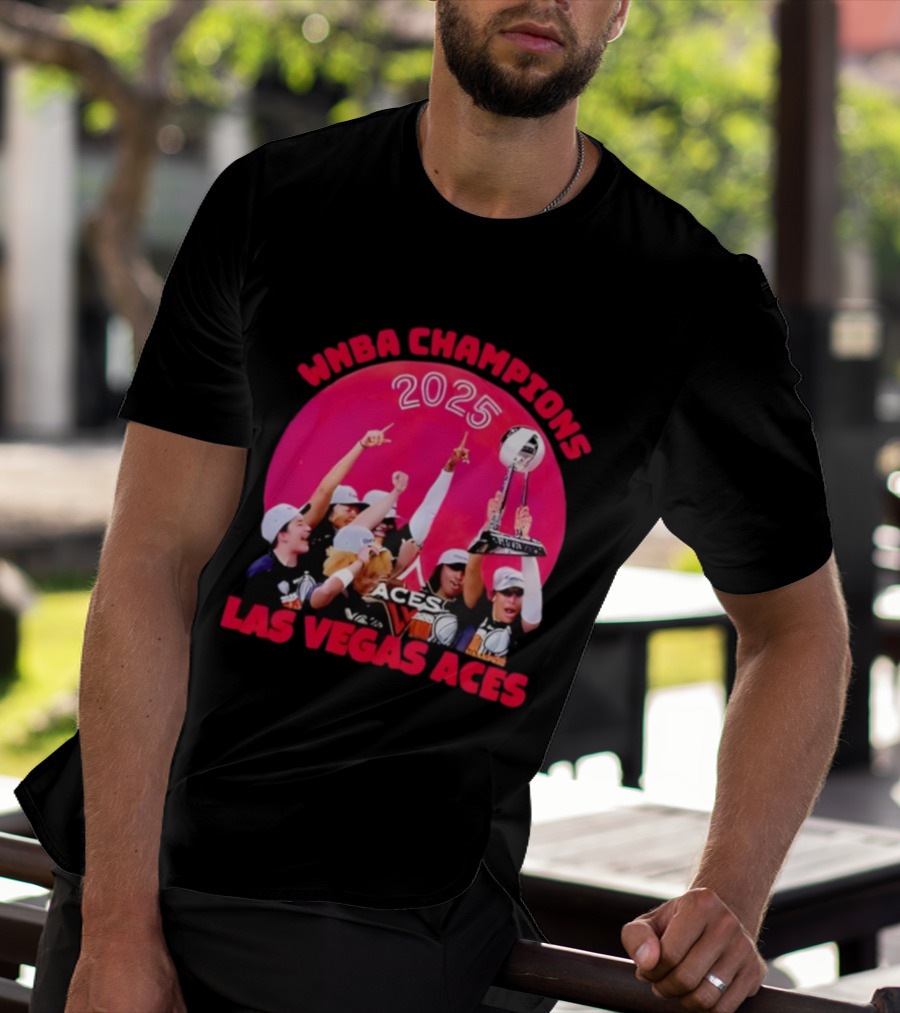 WNBA Champions 2025 Las Vegas Aces Pink Moon Celebration T-Shirt