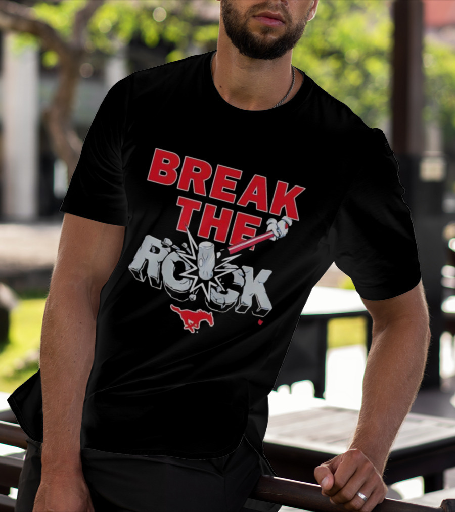 Break The Rock SMU Mustang Football Theme T-Shirt