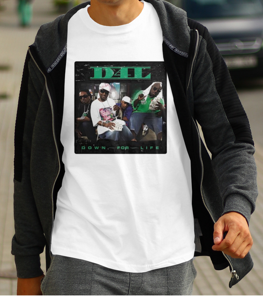 D4L Down For Life Album Cover Crew With Money And Bling T-Shirt
