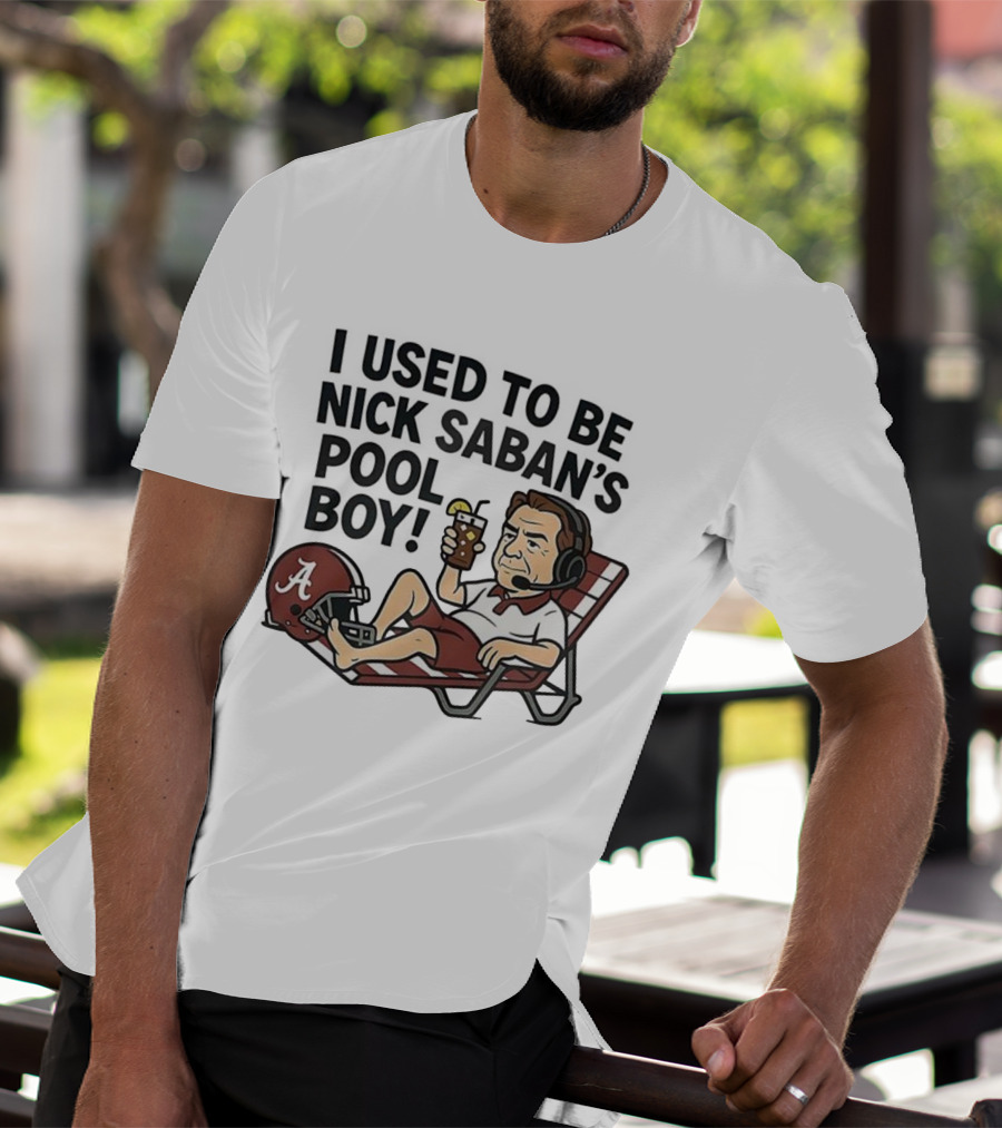 Nick Saban Pool Boy Alabama Football Cartoon Lounge Chair Parody T-Shirt