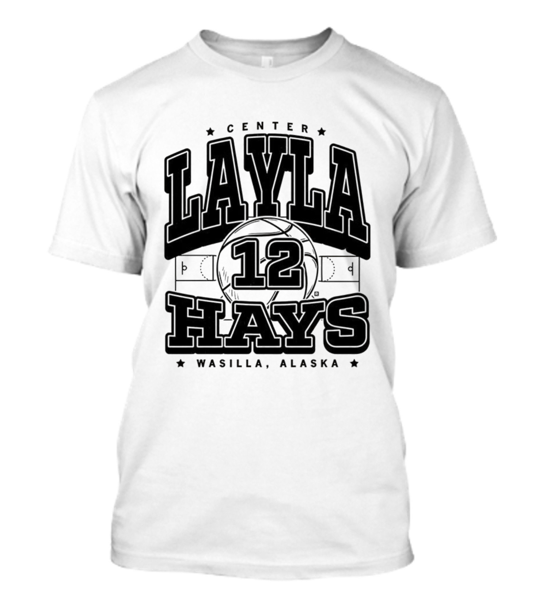Layla Hays 12 Center Iowa State Cyclones Wasilla Alaska T-Shirt