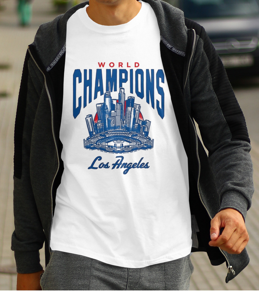 World Champions Los Angeles Dodgers Skyline 2025 T-Shirt