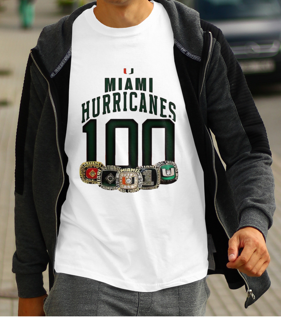Miami Hurricanes 100 National Champions Rings T-Shirt