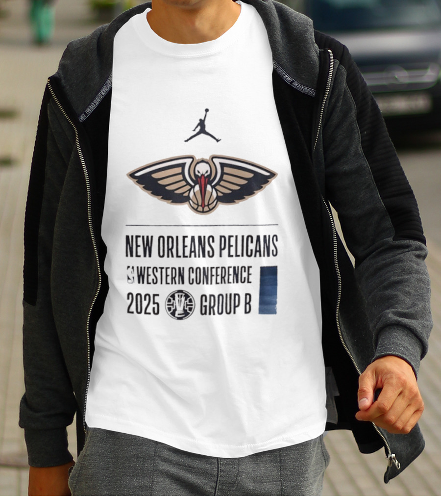 New Orleans Pelicans Western Conference 2025 Group B Jordan Brand Collaboration T-Shirt