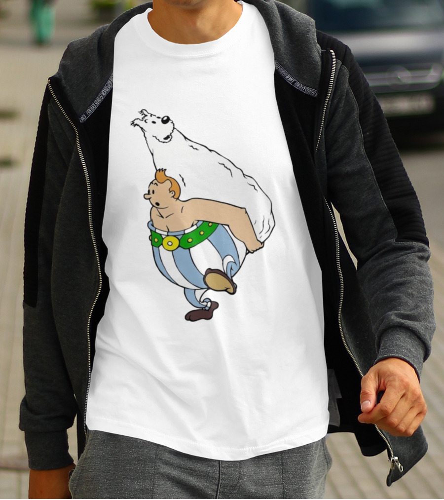 Obelix X Tintin Crossover With Obeltin Imagery T-Shirt