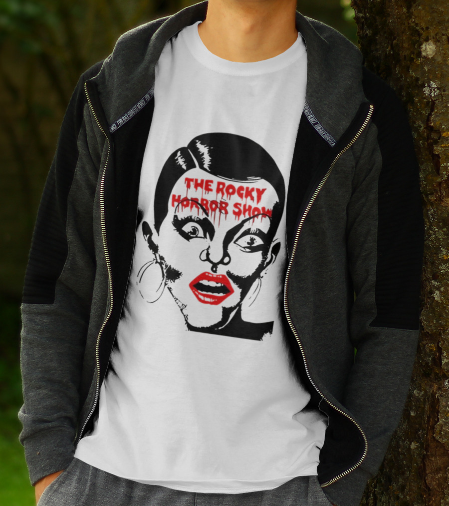 The Rocky Horror Show Dripping Text Vintage 70s Red Lips Graphic T-Shirt