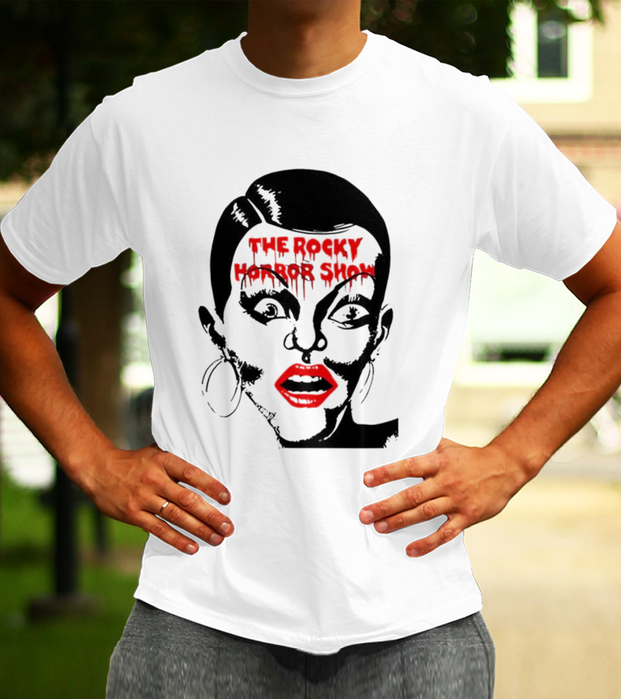 The Rocky Horror Show Dripping Text Vintage 70s Red Lips Graphic T-Shirt