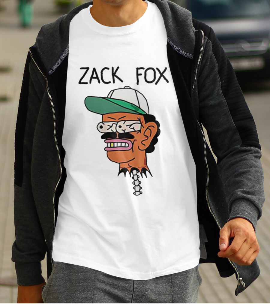 Zack Fox Bug-Eyed Head With Cap And Spinal Detail T-Shirt