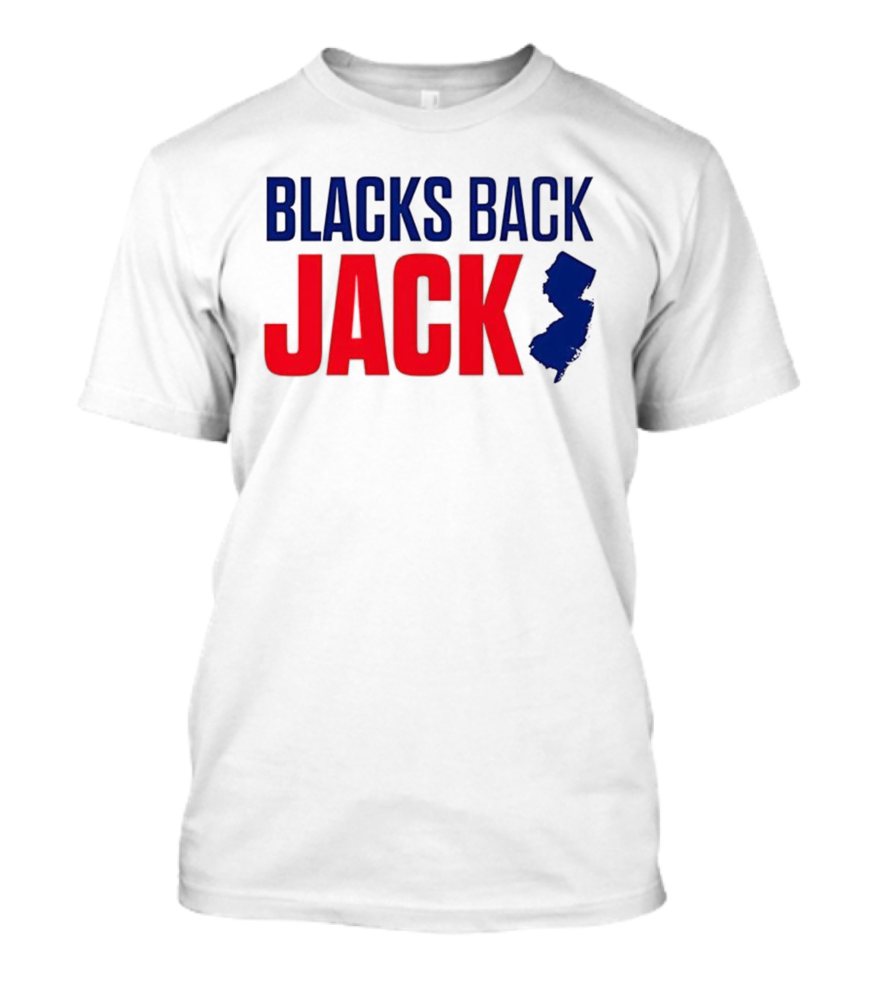 Blacks Back Jack New Jersey Map Support T-Shirt