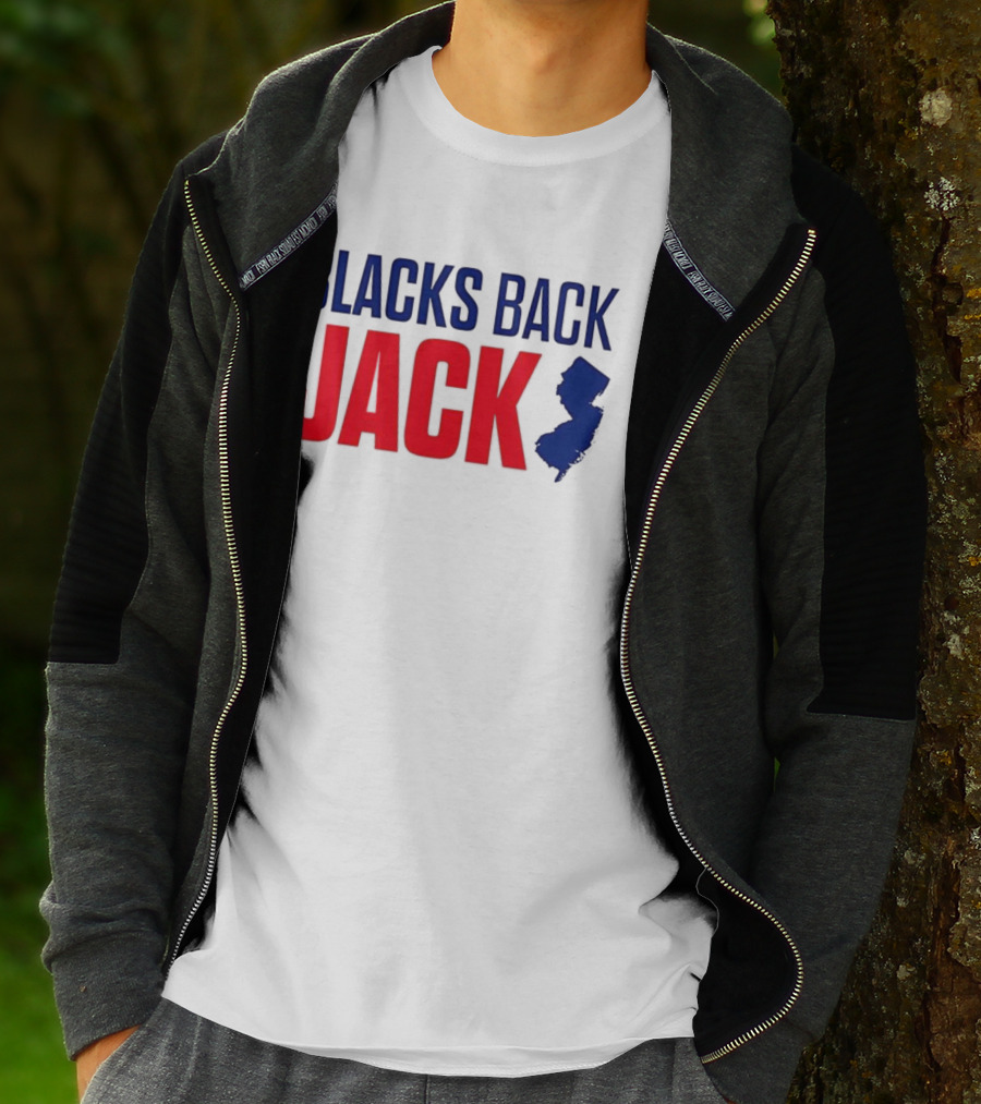 Blacks Back Jack New Jersey Map Support T-Shirt