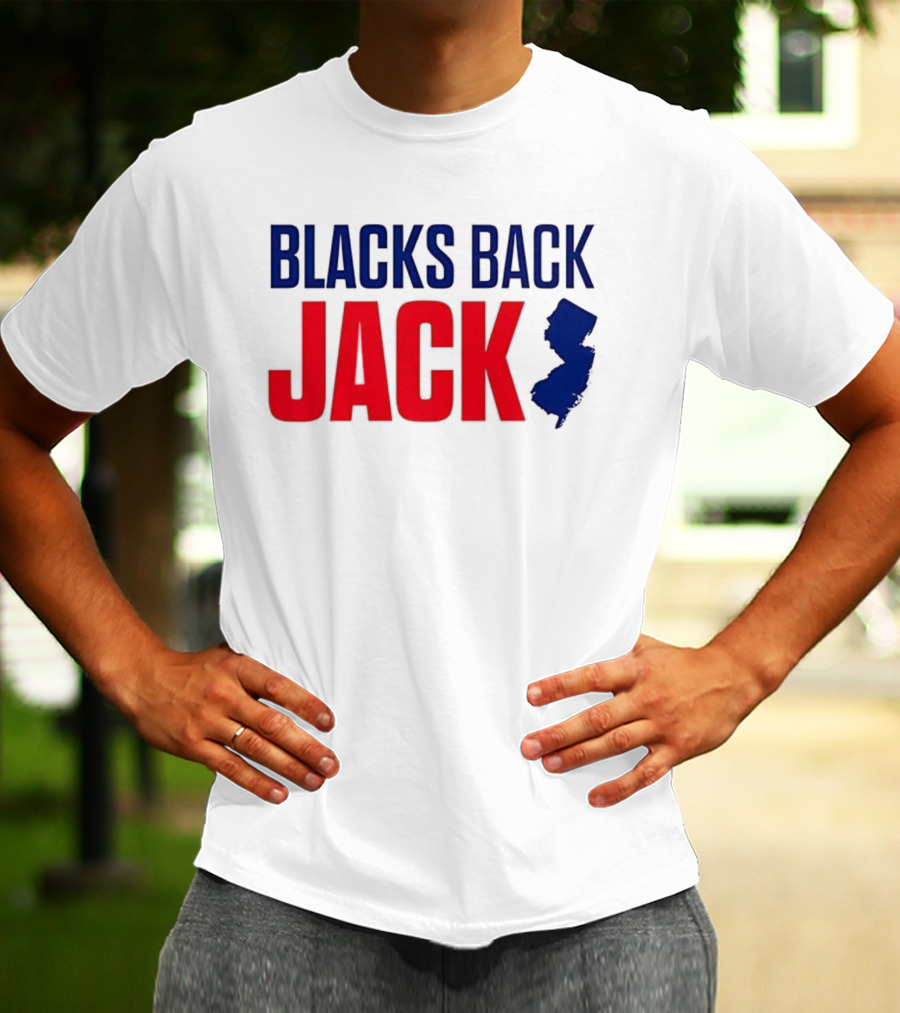 Blacks Back Jack New Jersey Map Support T-Shirt
