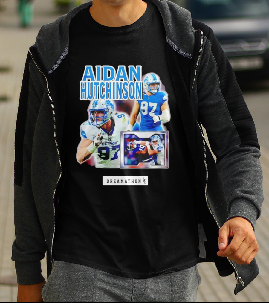 Aidan Hutchinson 97 Detroit Lions NFL Dreamathon T-Shirt