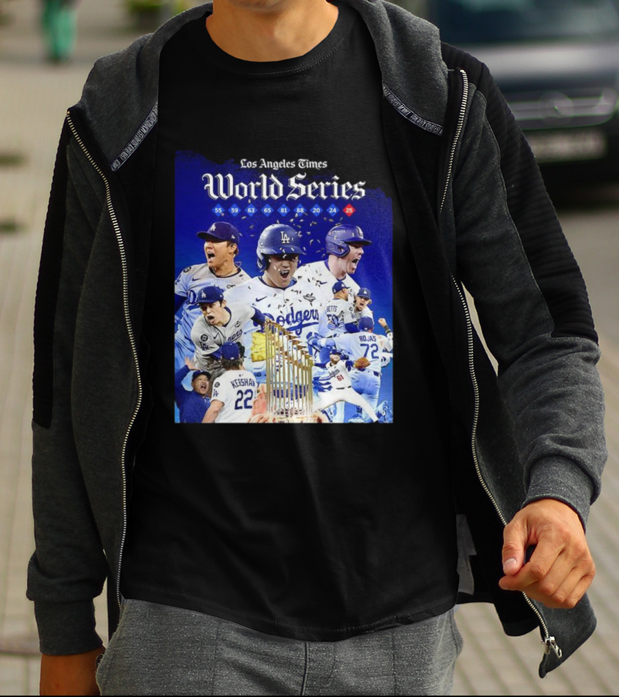 Los Angeles Dodgers World Series Champions 2025 Celebration With Iconic Moments And Championship Years T-Shirt