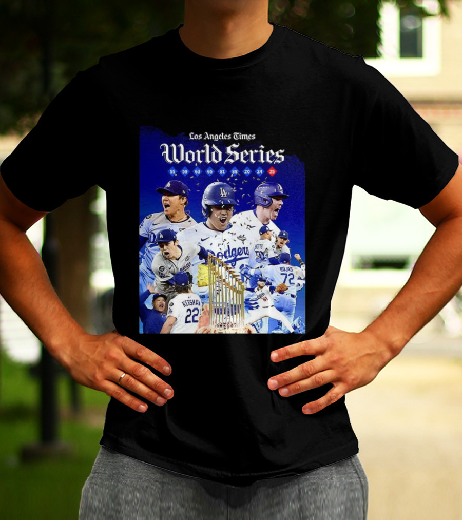Los Angeles Dodgers World Series Champions 2025 Celebration With Iconic Moments And Championship Years T-Shirt