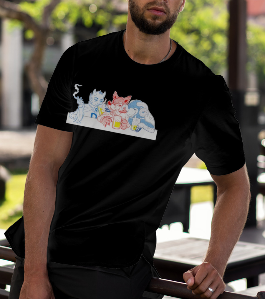 Duke Blue Devils North Carolina State Wolfpack Tar Heels Mascot Drinking Trio T-Shirt