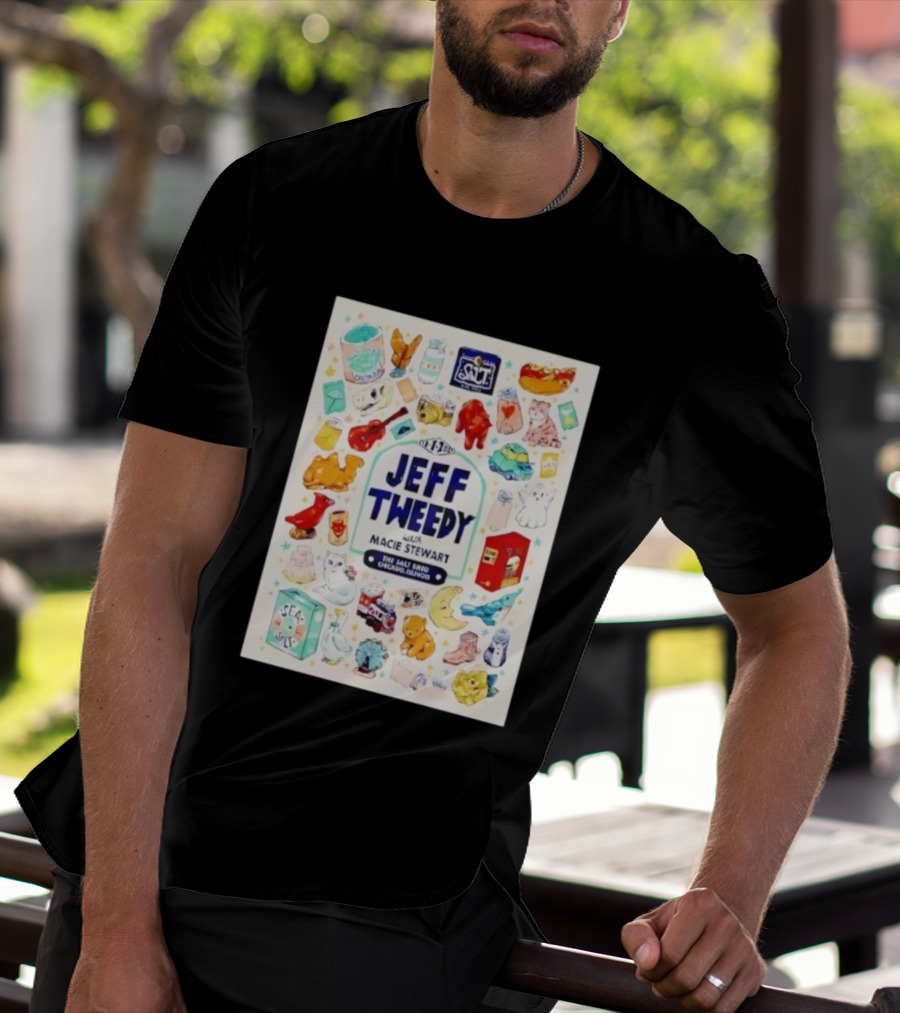 Jeff Tweedy With Macie Stewart The Salt Shed Chicago Illinois November 1 2025 Sea Salt Cats Boots Moon Pizza T-Shirt