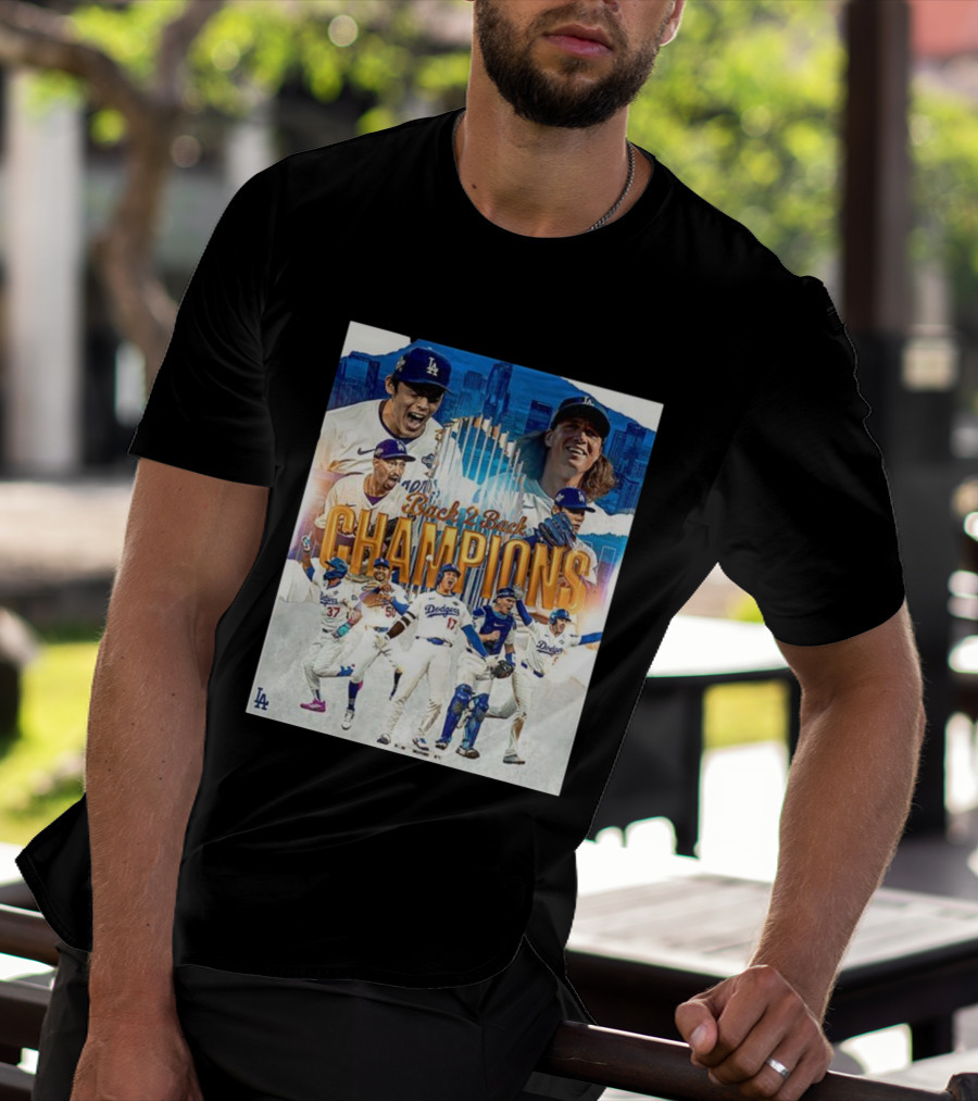 Back 2 Back Champions Los Angeles Dodgers 2025 Celebration T-Shirt