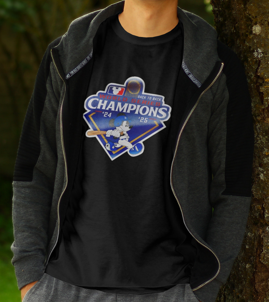 Back To Back World Series Champions '24 '25 Mickey Mouse Dodgers T-Shirt